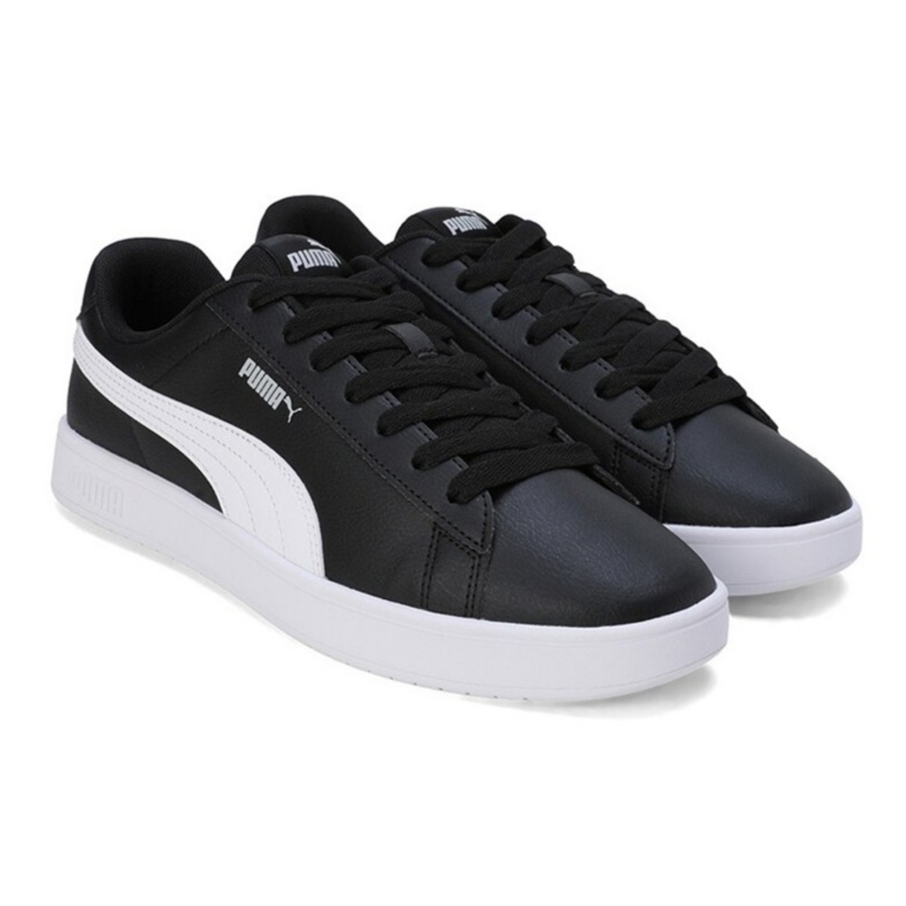 PUMA // super soft black leather with white detail vikky sneakers